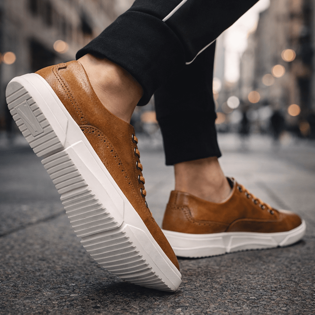 Heren Leren Sneakers Comfortabel en Stijlvol voor Dagelijks Gebruik