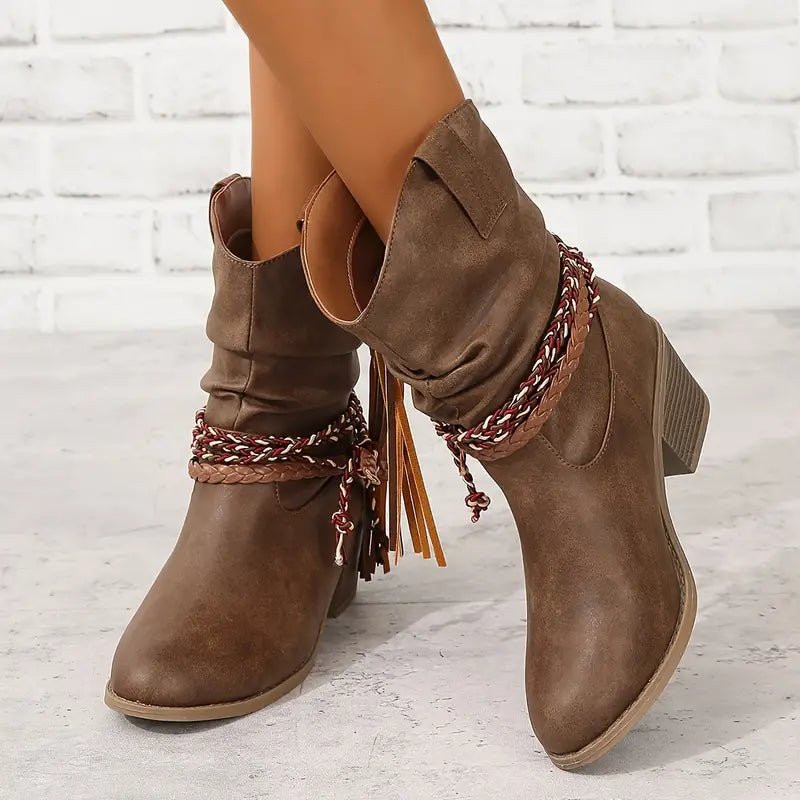 Dames Western Laarzen Cowboystijl Hoge Hak