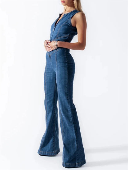 Jumpsuit Denim Hoge Kwaliteit Retro Stijl