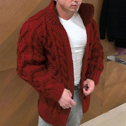 Dikke Heren Cardigan Kabelbrei Warm en Zacht