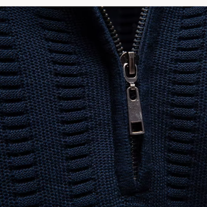 Heren Trui Katoen Quarter-Zip Met Textuur
