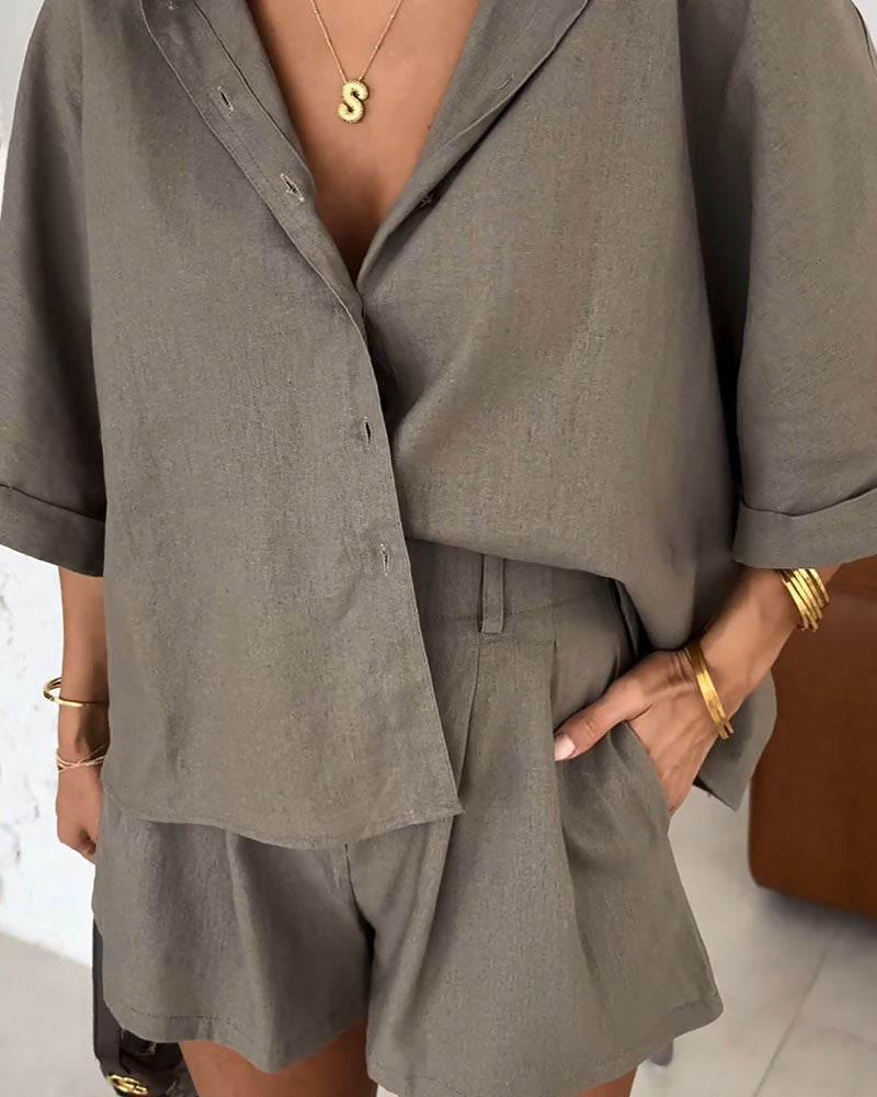 Zomerset Dames Korte Broek en Blouse Luchtig en Comfortabel