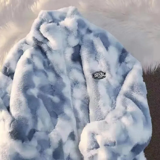 Dames Winterjas Fleece Warm met Halve Col Tie-Dye - StudioMarella
