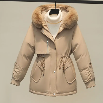 Dames Winterjas Warm Gewatteerd met Bontkraag Luxe Design