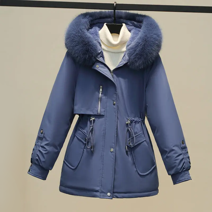 Dames Winterjas Gewatteerd met Bontkraag Warm en Luxe