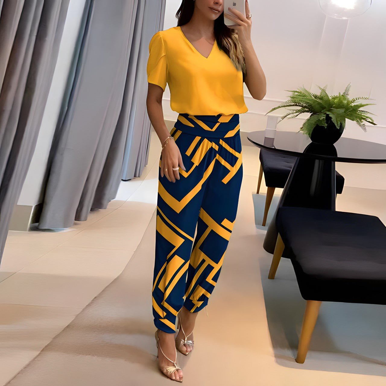 V-hals Set Alexandra Flatterende Fit Jurk - StudioMarella