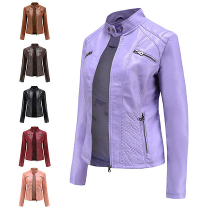 Dames Leren Jas Klassieke Stijl Elegant Design