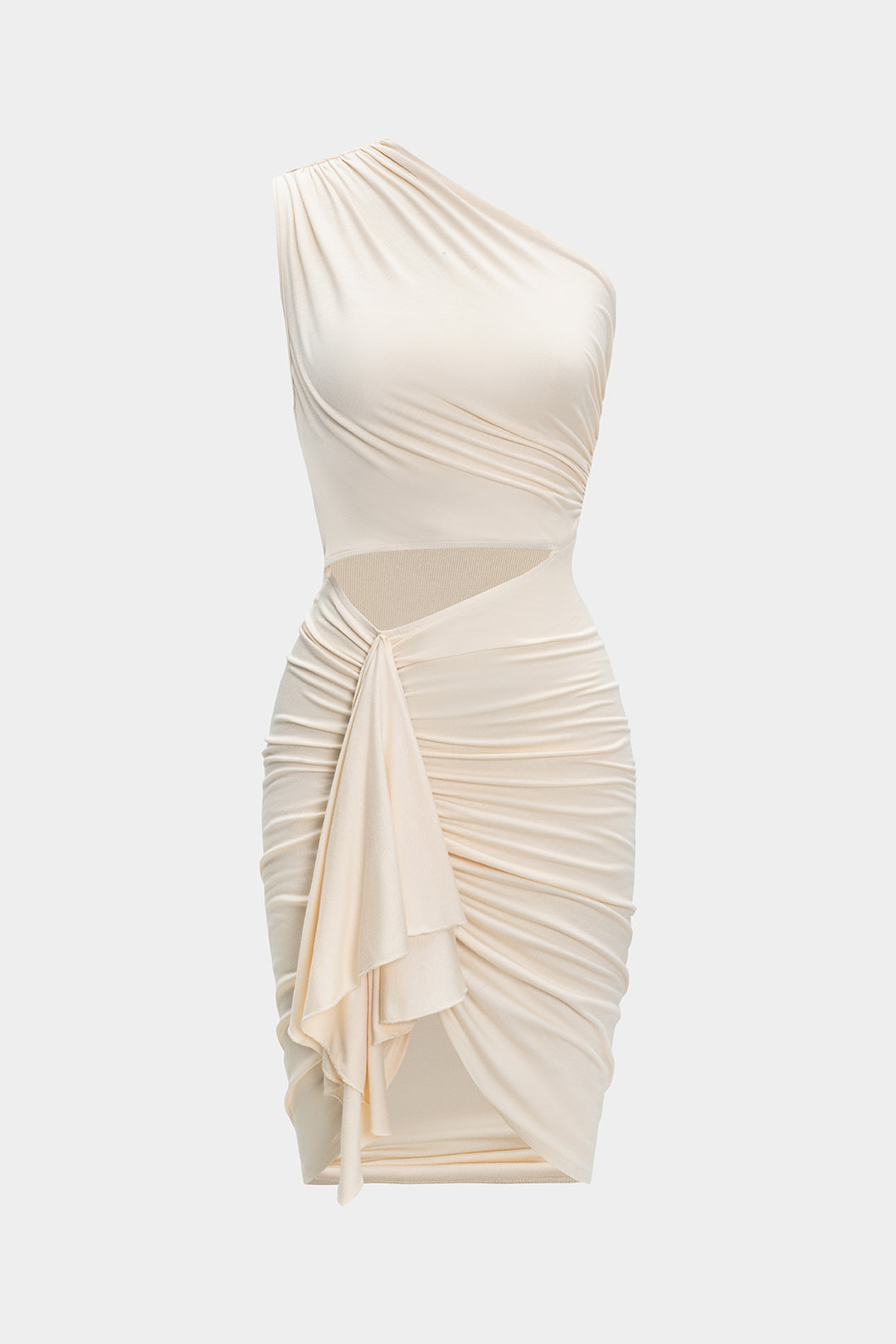 Midi Jurk Dames Asymmetrisch met Ruches Zomerjurk - StudioMarella