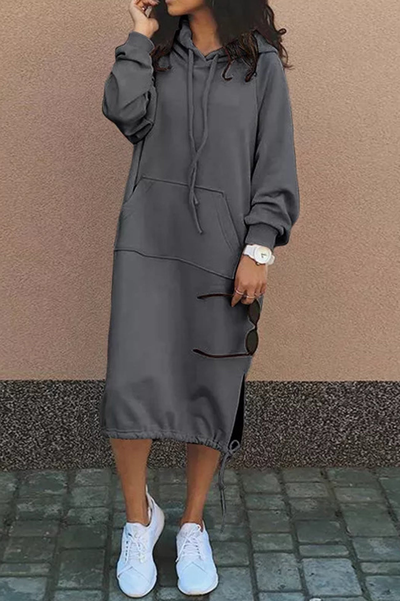 Dames Parka Met Capuchon Lange Jas