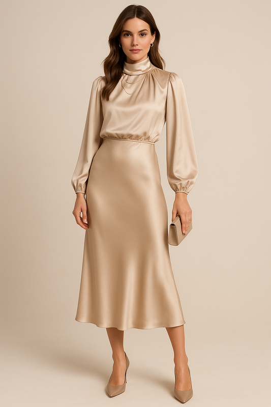 Satijnen Gala Jurk Elegant Lang - StudioMarella