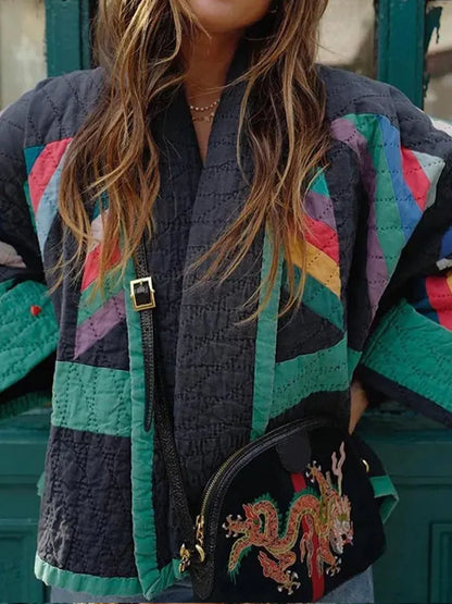 Oversized Tussenjas Dames Multicolor Trendy Stijlvol