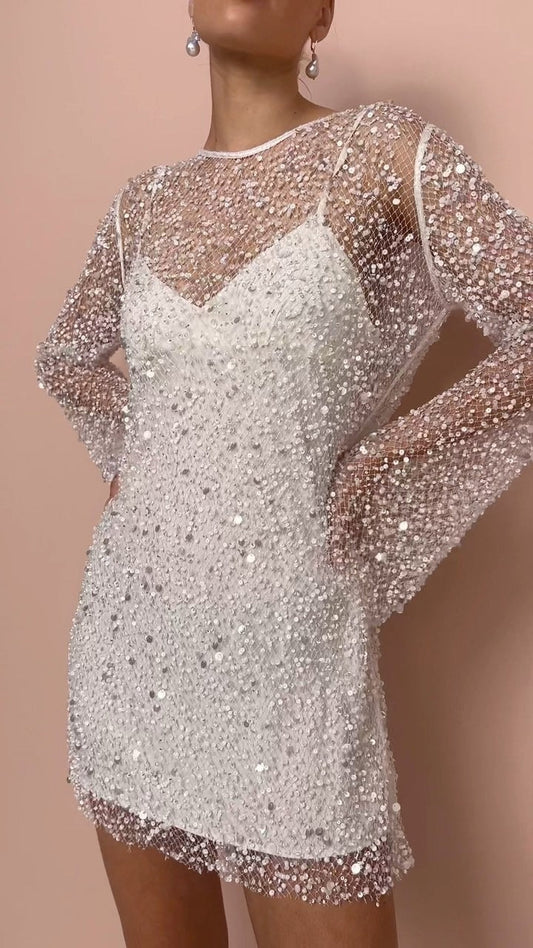 Kleine Feestjurk voor Vrouw Elegante Glitter - StudioMarella