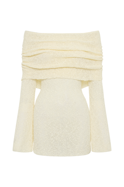 Gebreide Mini Jurk Off-Shoulder Elegante ZomerJurk