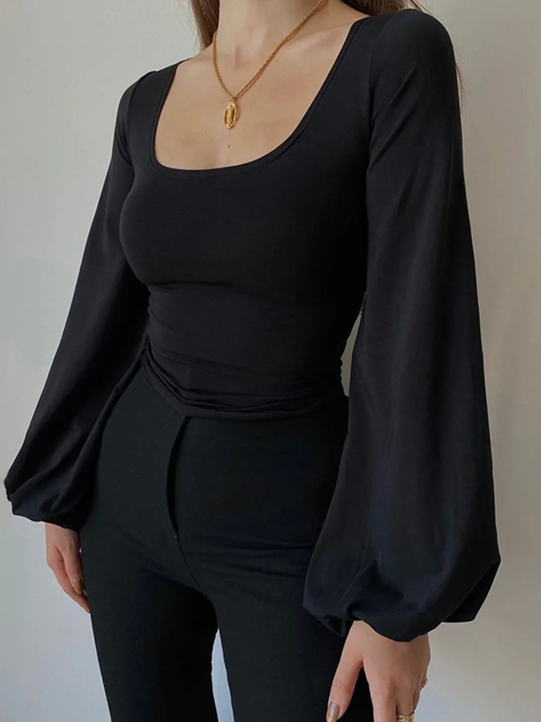 Dames Blouse Met Pofmouw Losse Pasvorm - StudioMarella