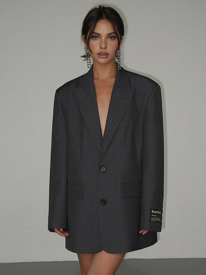 Dames Blazer Klassiek Comfortabel Oversized Model