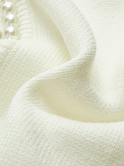Talicia Cardigan Met Gefranste Rand en Parelmoeren