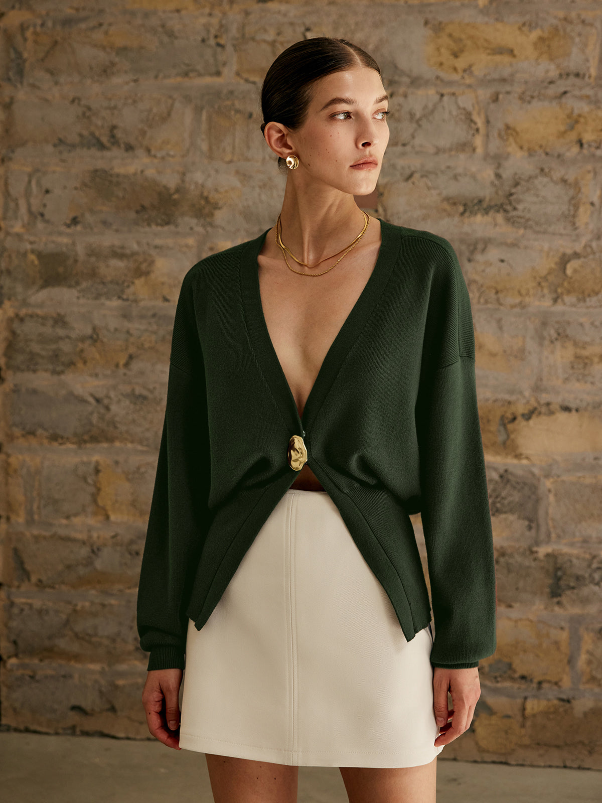 Gouden Knopen Cardigan voor Vrouw