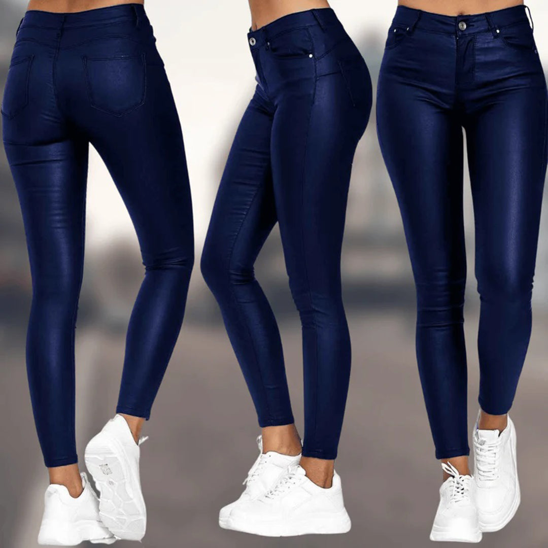 Dames Broek Skinny Leerlook Stijl