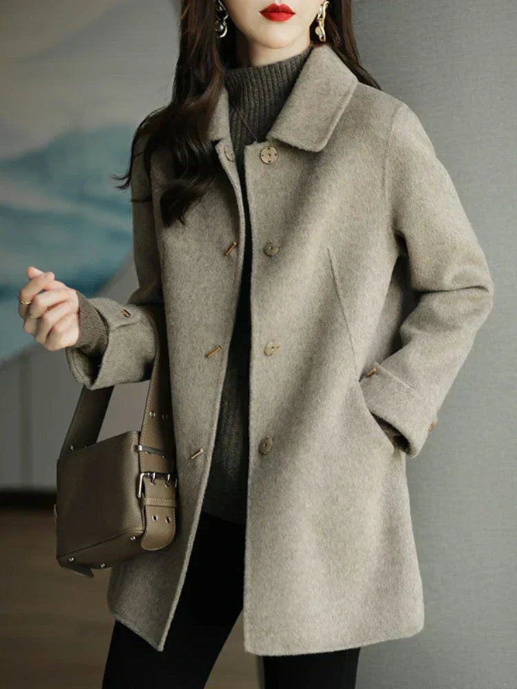 Dames Winterjas Warme Wolmix Coat Elegante Stijl - StudioMarella
