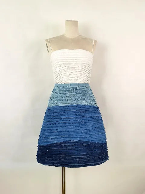 Zomerjurk Blauw Vrouwelijk Comfortabel voor Vakantie - StudioMarella