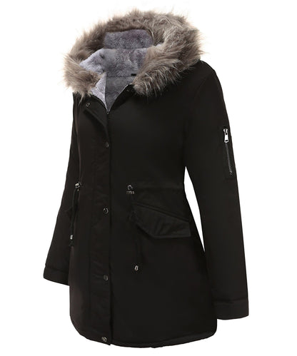 Dames Winterjas Gewatteerd met Capuchon en Trekkoord Warm