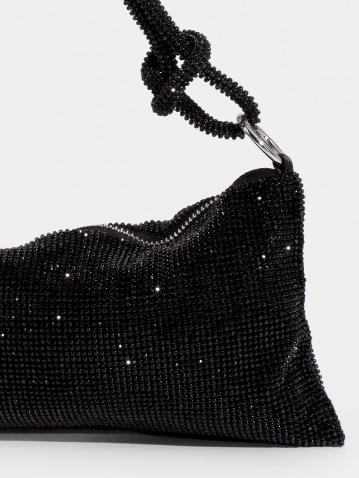 Luxe Schouder tas met Ketting Sluiting Glanzend Leer