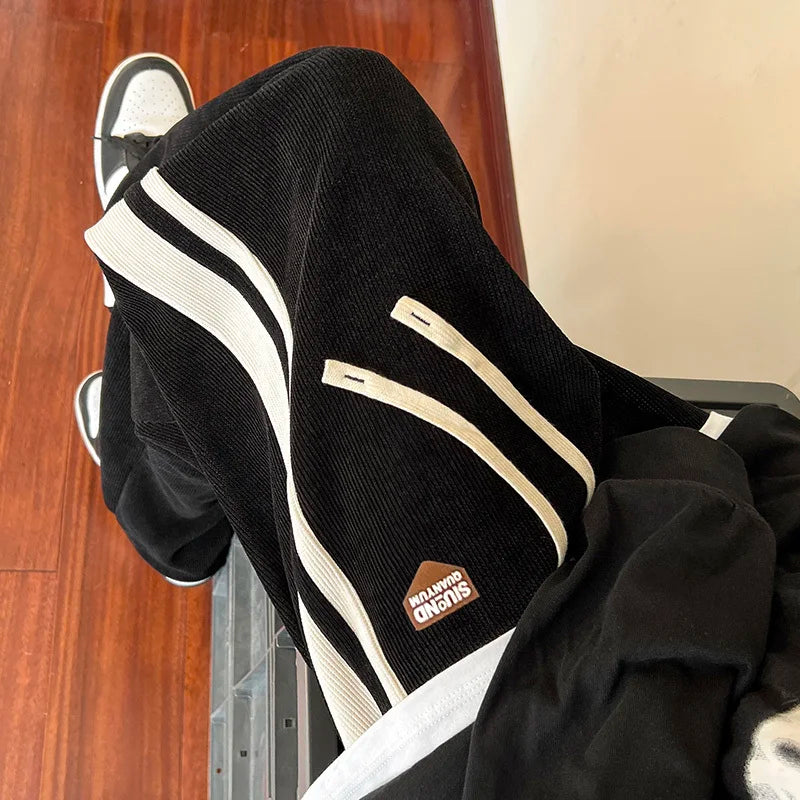 Heren Sweatpants met Strepen Rechte Pijpen Comfortabel