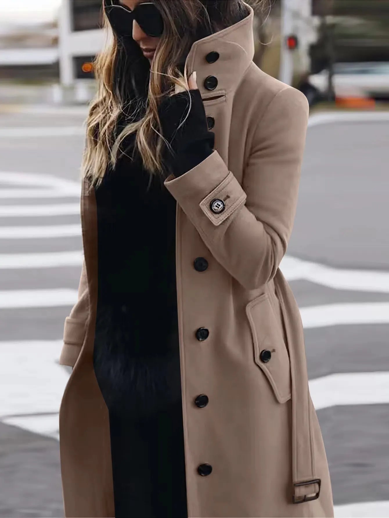 Dames Regenjas Waterdicht Lange Trenchcoat met Ceintuur