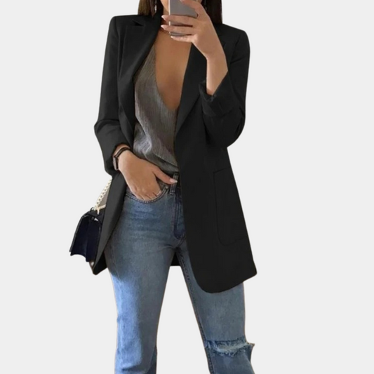 Zwarte Dames Blazer Casual Stijl - StudioMarella