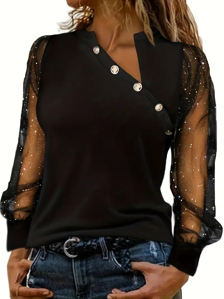 Elegante Blouse Met Enkele Schouder Moderne Vrouwelijke Stijl - StudioMarella