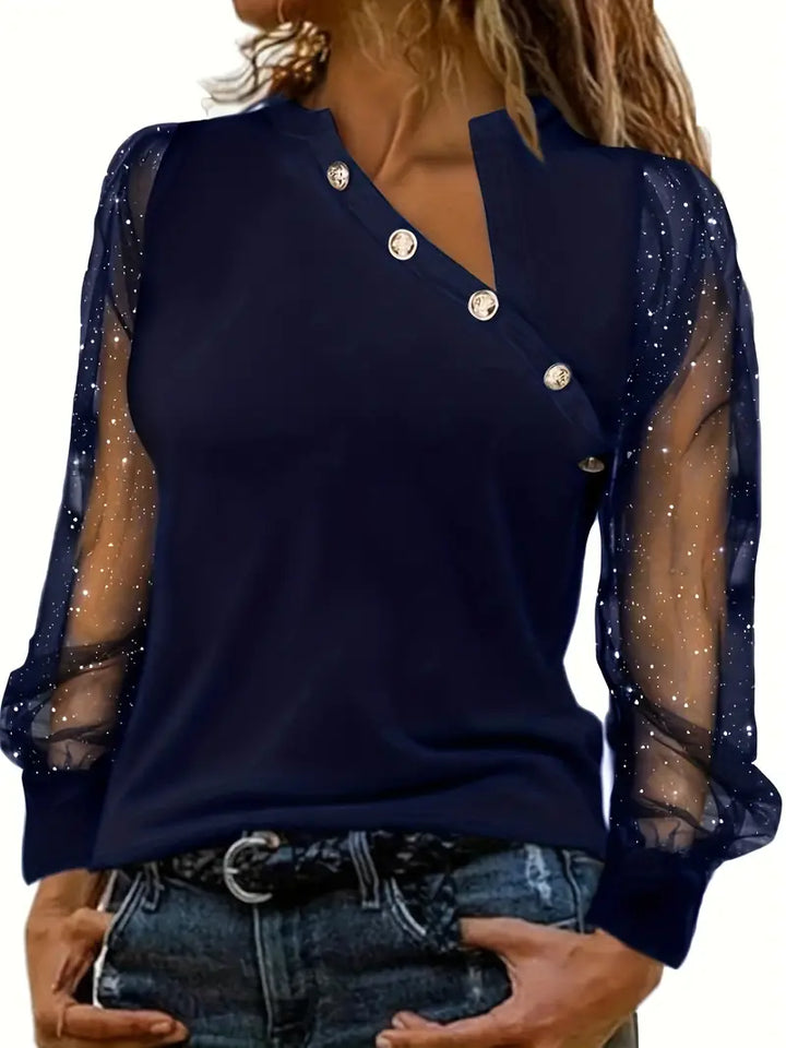 Elegante Blouse Met Enkele Schouder Moderne Vrouwelijke Stijl