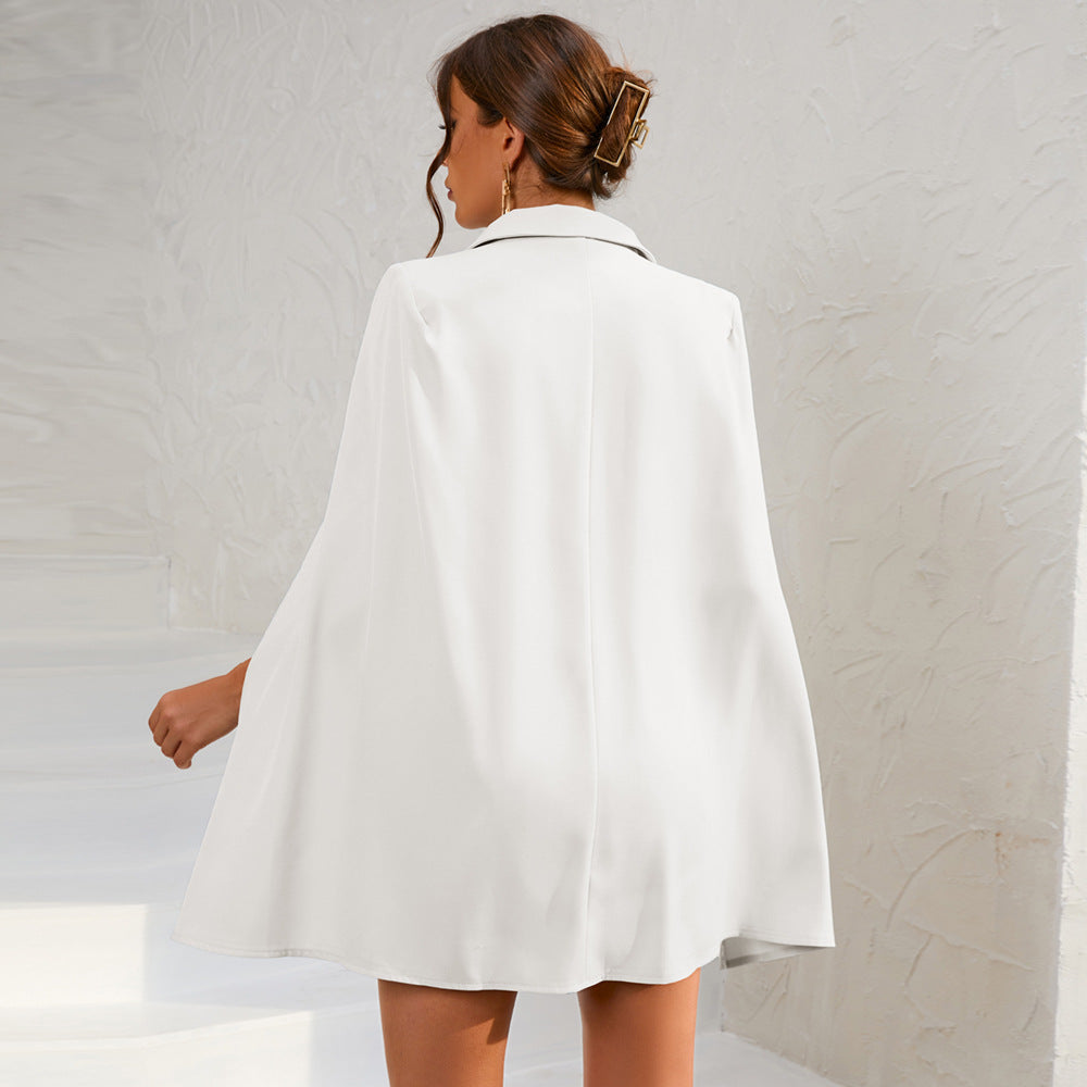 Vrouwen Blazer Jurk Met Cape en Riempje