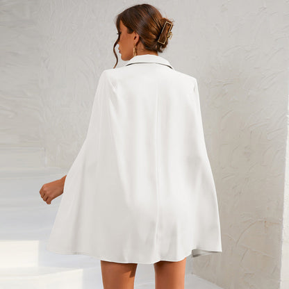 Vrouwen Blazer Jurk Met Cape en Riempje
