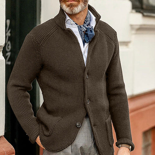 Groene Heren Cardigan Elegant en Comfortabel - StudioMarella