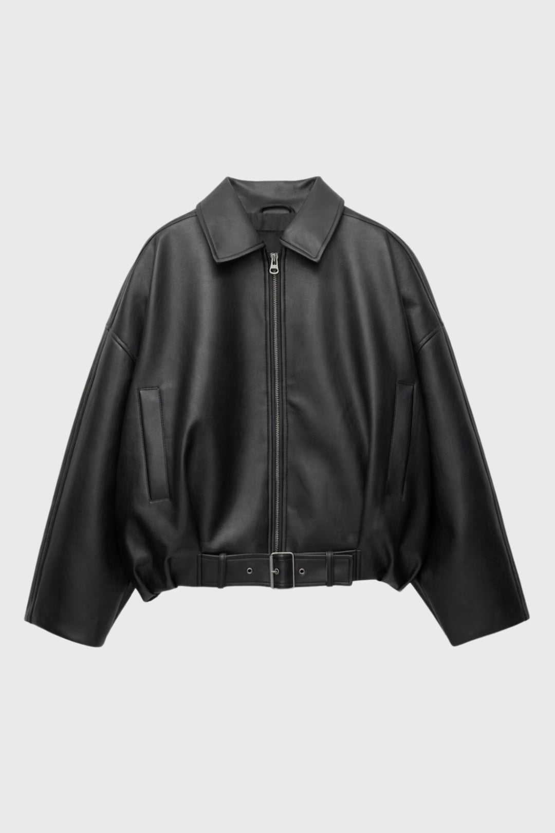 Dames Bikerjas Oversized met Ceintuur Casual Stijl - StudioMarella