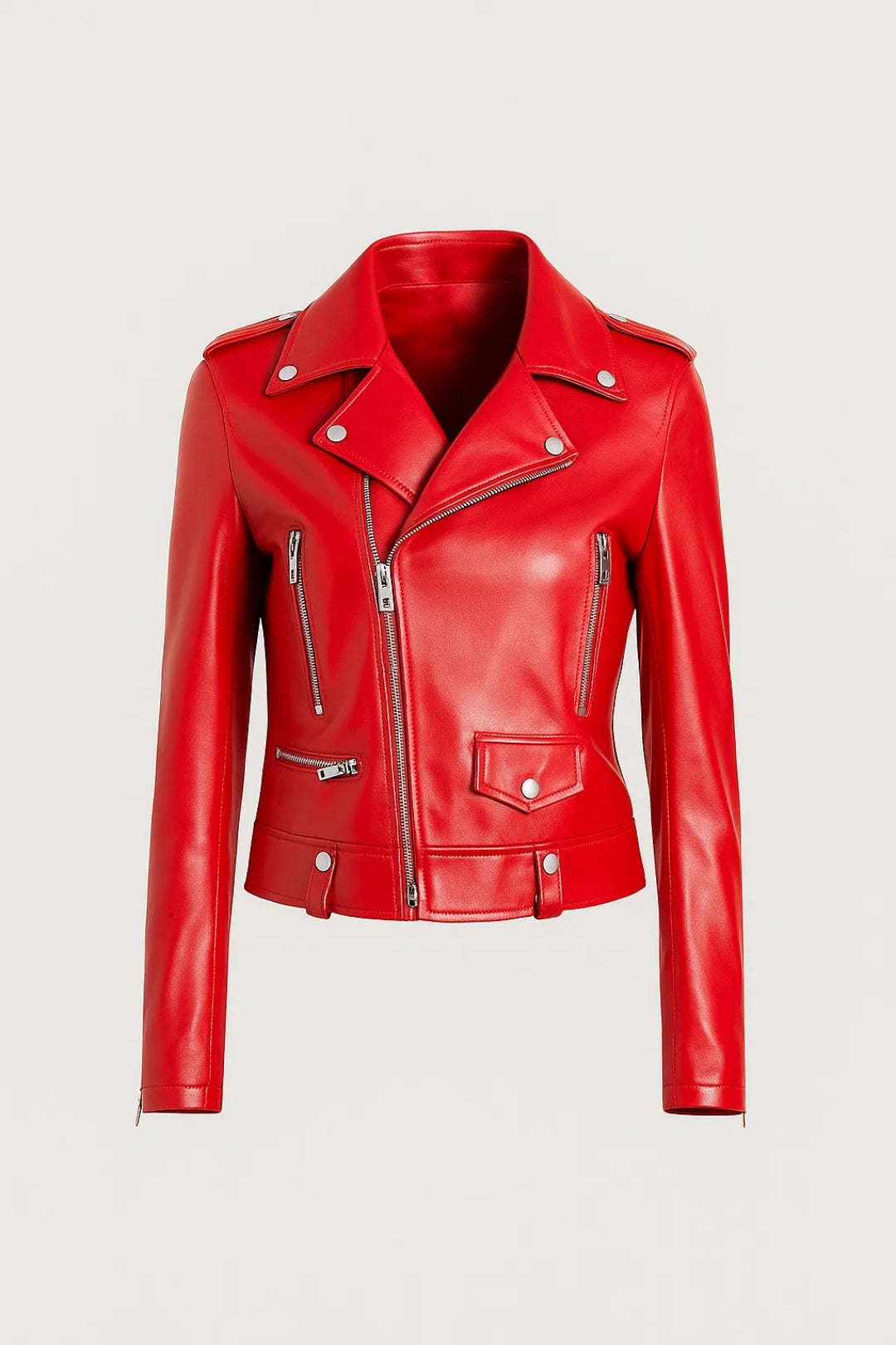 Dames Biker Jas Aansluitend Met Rits en Vlechtdetails Stoer - StudioMarella
