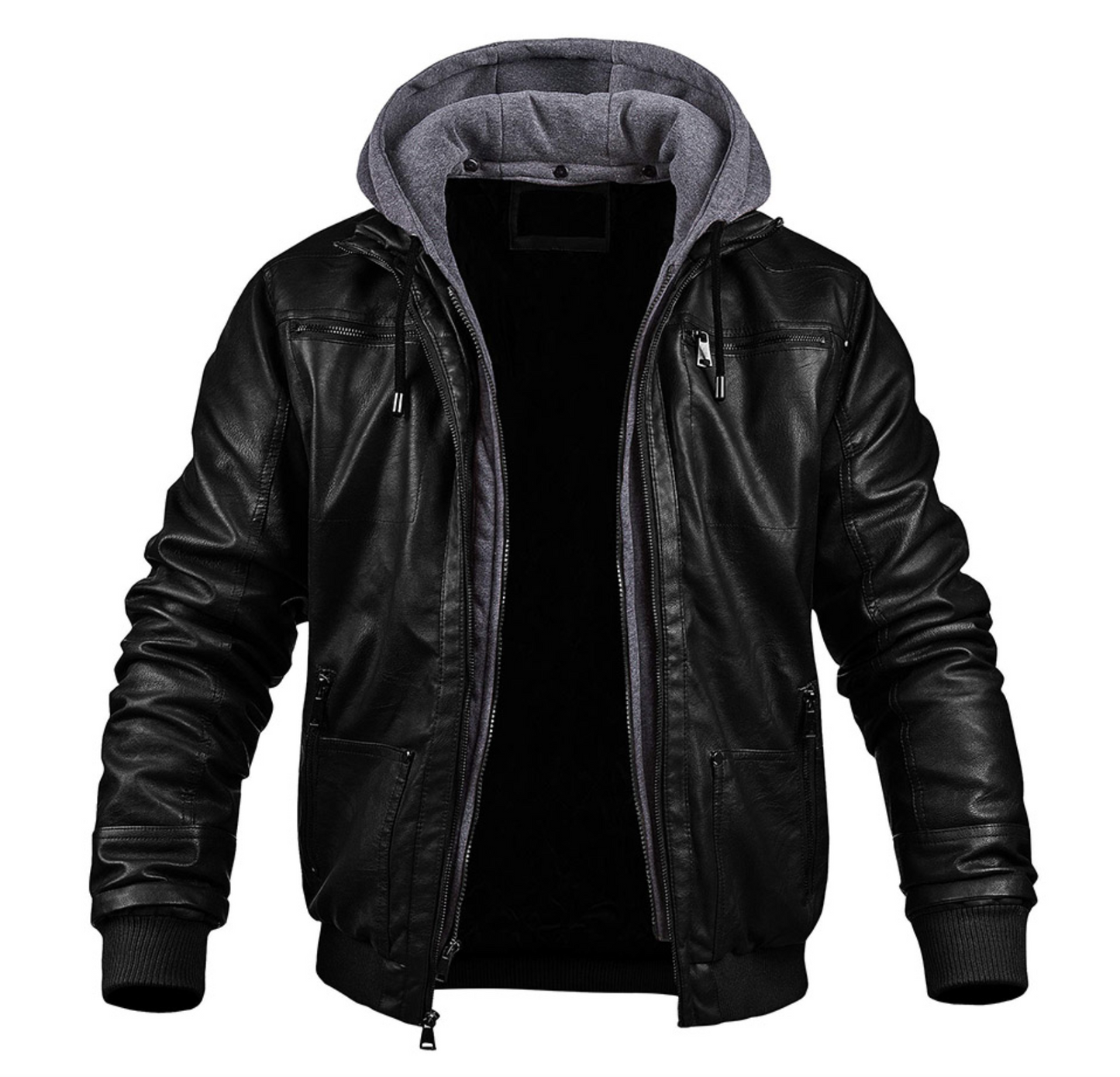 Leren Herenjas met Capuchon Warm en Waterdicht - StudioMarella
