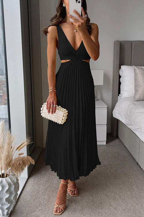 Dames Maxi-jurk Plissé Elegante Pasvorm