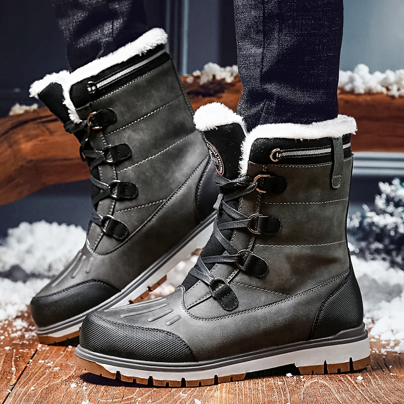 Heren Winterlaarzen Warm Gevoerd Waterdicht met Antislipzool
