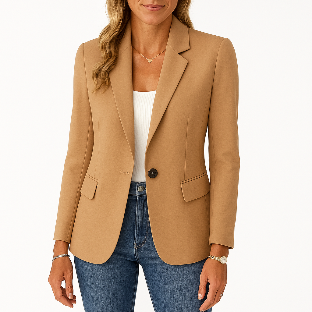 Dames Blazer Klassiek met Twee Knopen en Reverskraag