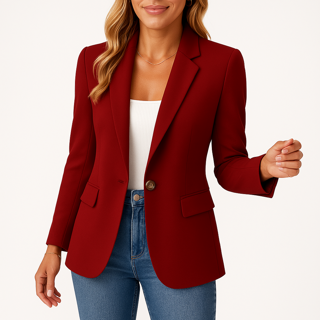 Dames Blazer Klassiek met Twee Knopen en Reverskraag