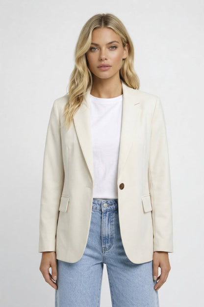 Dames Blazer Getailleerd Chique Enkelvoudige Knoopsluiting