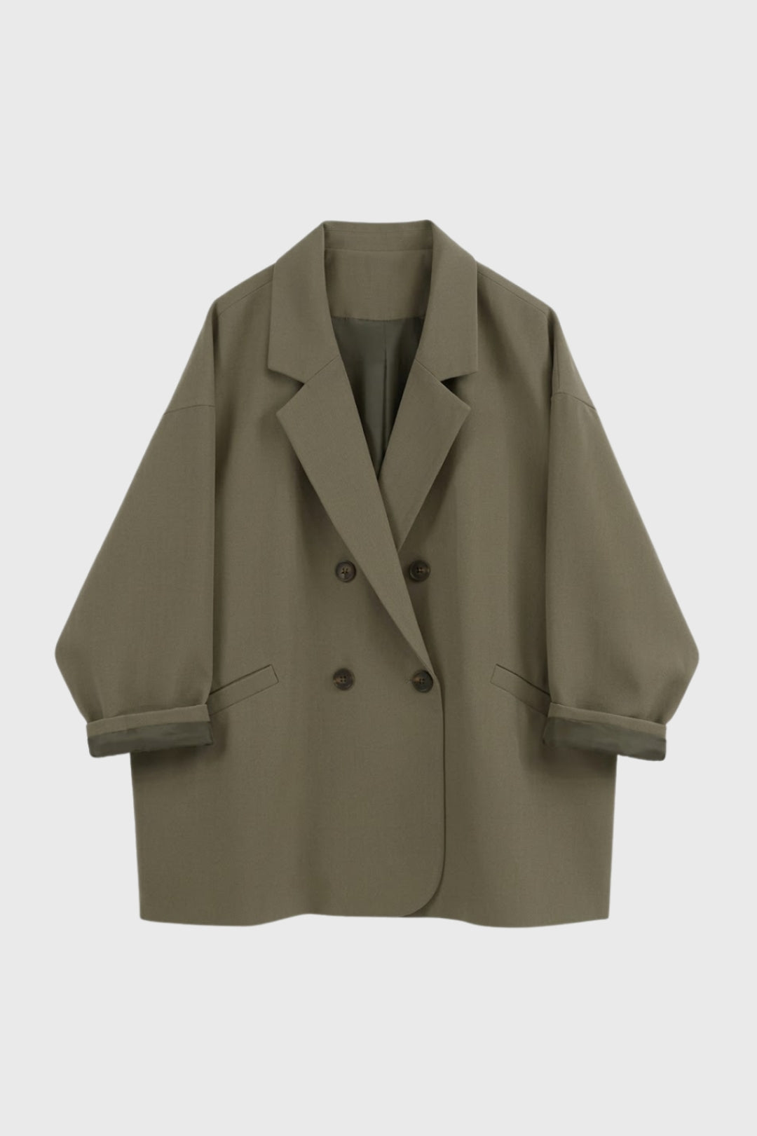 Dames Blazer Oversized Dubbele Knopen Elegant Zwart