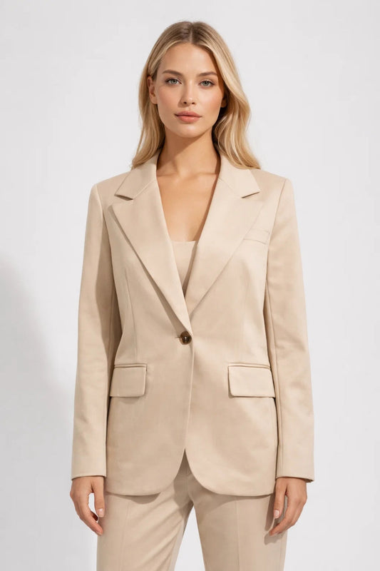 Dames Blazer Getailleerd Enkelknoop Elegant Stijl - StudioMarella