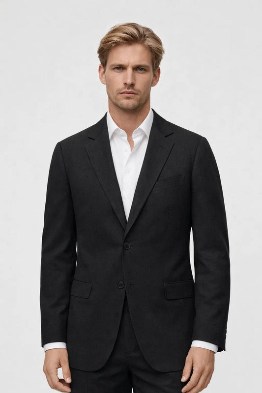 Blazer Heren - Elegant Getailleerd Jasje met Knoopsluiting en Brede Revers - StudioMarella