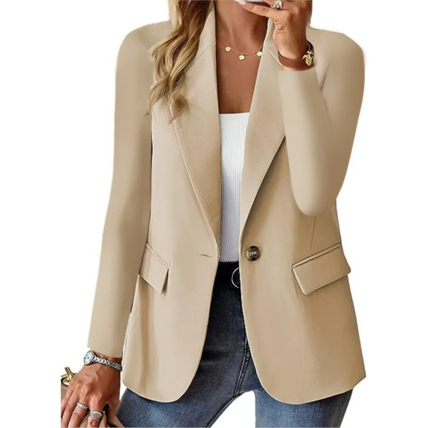 Dames Blazer Klassiek Elegant Lange Mouw