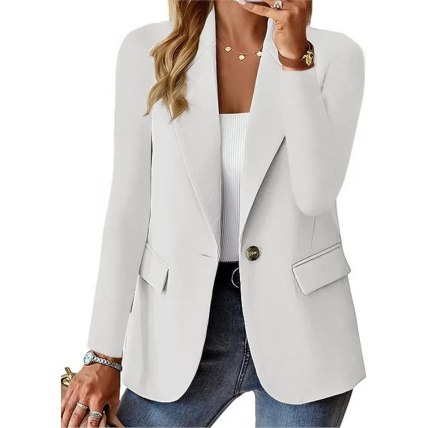 Dames Blazer Klassiek Elegant Lange Mouw - StudioMarella