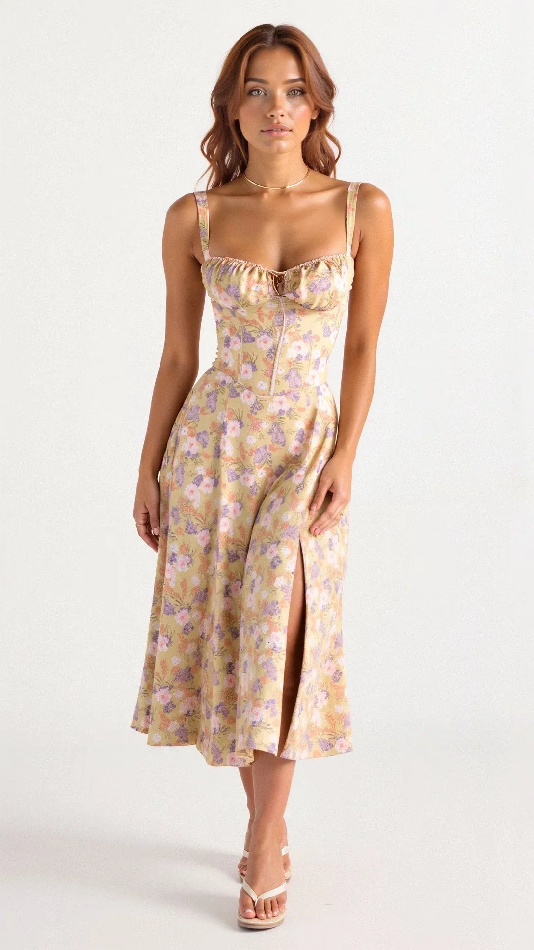 Bloemenjurk | Elegante Bustier Met Taille Shaper 3
