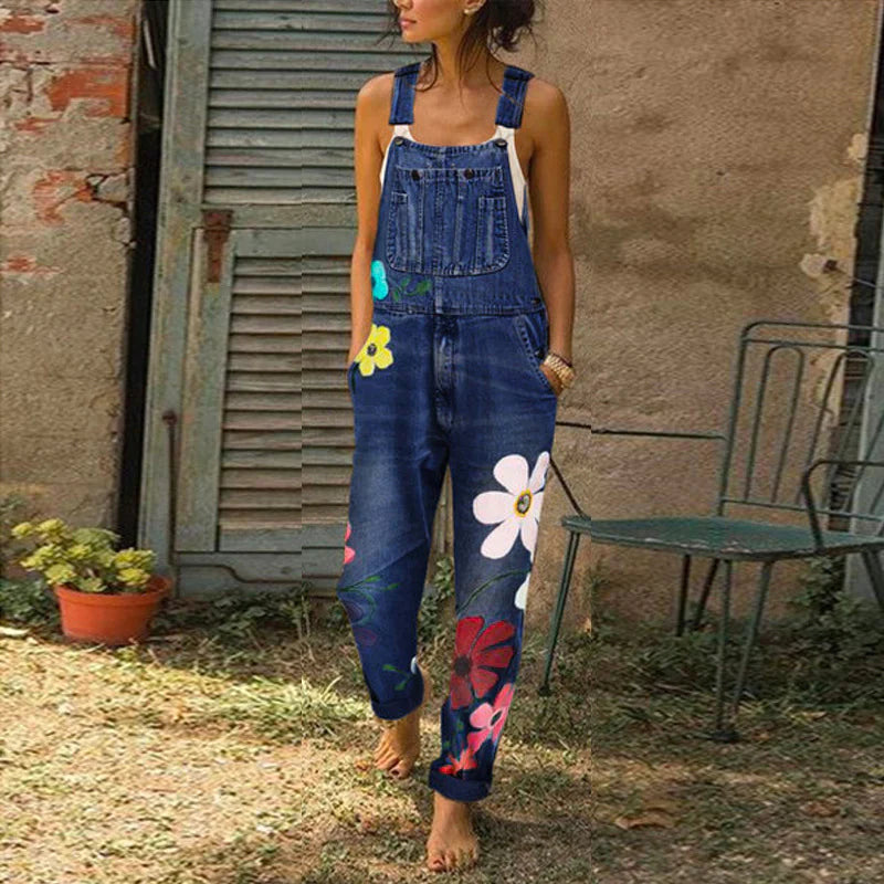 Bloemenprint Jumpsuit Denim Vrouwelijk Model - StudioMarella