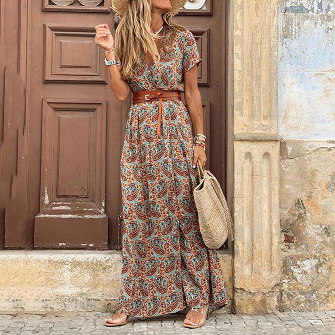 Dames Boho Jurk Elegant Losvallend Model